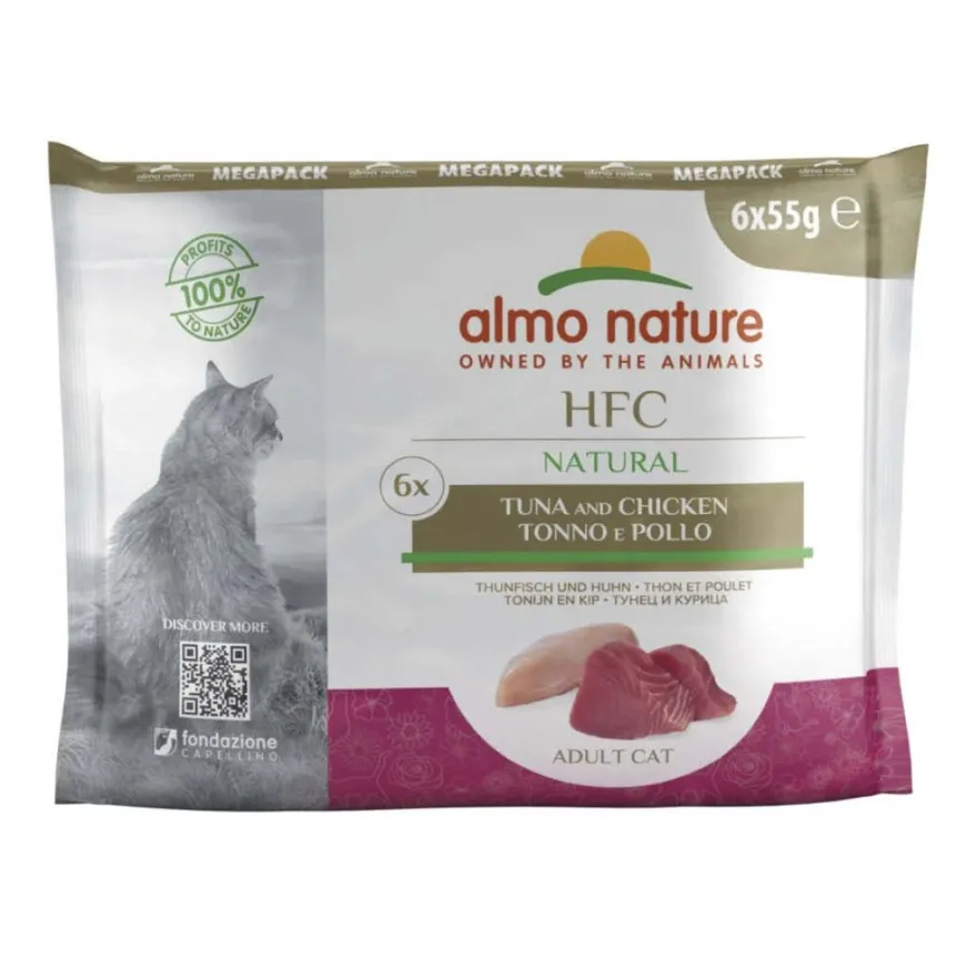 Almo Nature HFC NATURAL Multipack - Thunfisch und Huhn (8 x 6 =) | 48 x 55 g