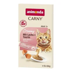 animonda Carny Creamy Adult mit Lachs + Taurin | 6 x 15 g