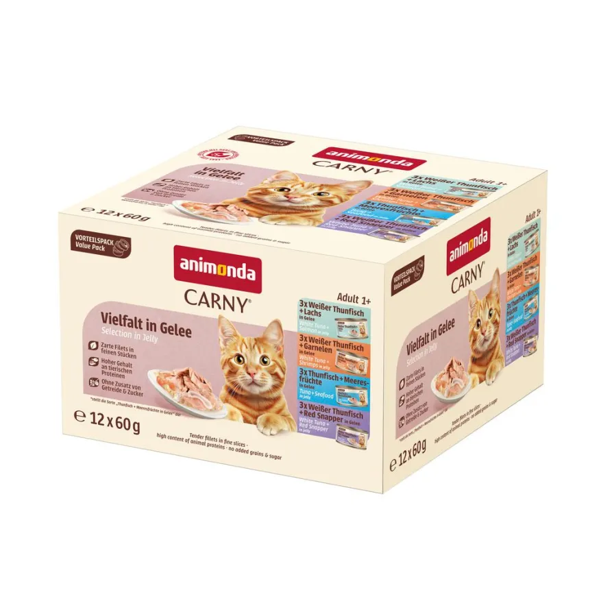animonda Carny - Dose - Fine Filets in Gelee - Vielfalt in Gelee | 12 x 60 g