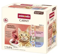 animonda Carny - Pouch - Adult - Mixpack Herzhafte Variante | 8 x 85 g