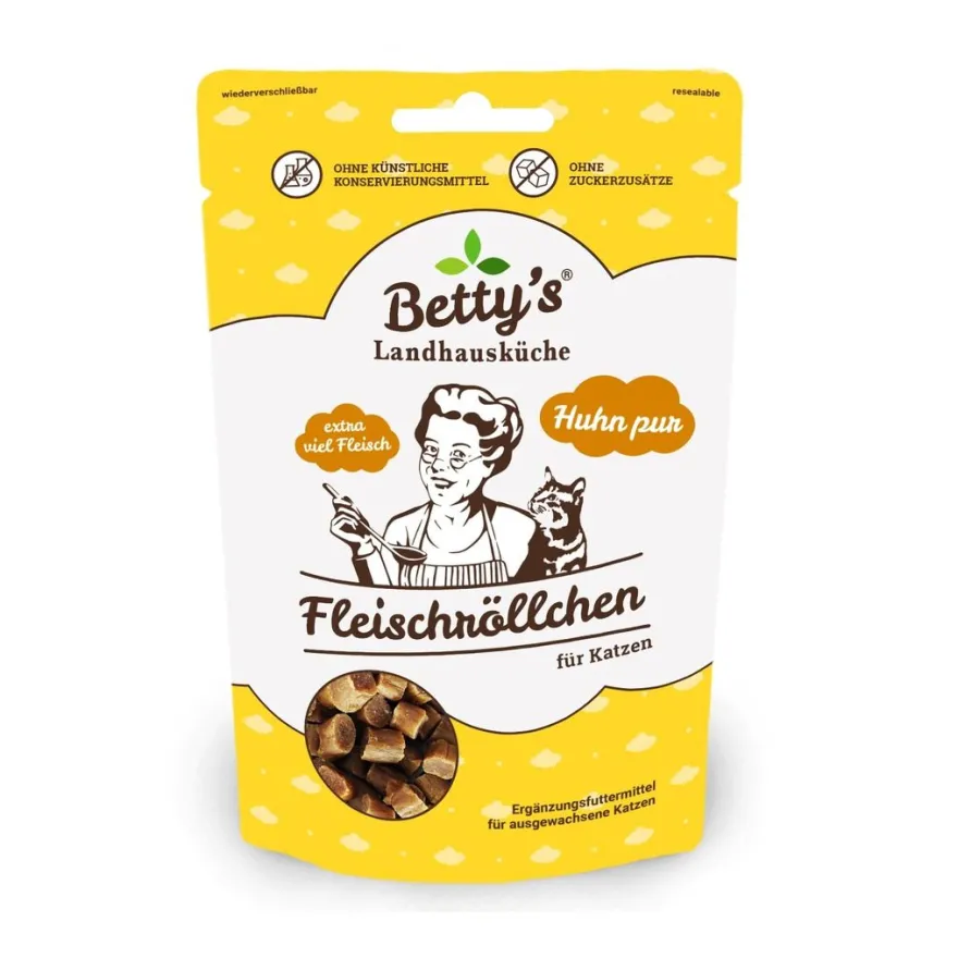 Betty's Landhausküche - Katze - Snack - Fleischröllchen Huhn pur | 50 g