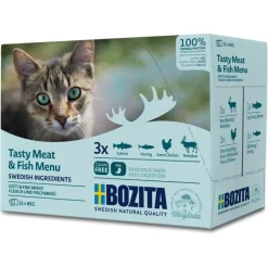 Bozita Cat Multipack Häppchen in Soße Fleisch- & Fischmenü | 12 x 85 g