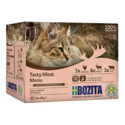 Bozita Cat Pouch Multipack Häppchen in Gelee Fleisch-Menü | 12 x 85 g
