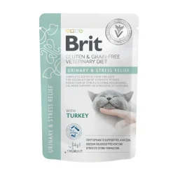 Brit Cat Grainfree Veterinary Diets Pouch Filets in Sauce Harnwege & Stresslinderung | 12 x 85 g