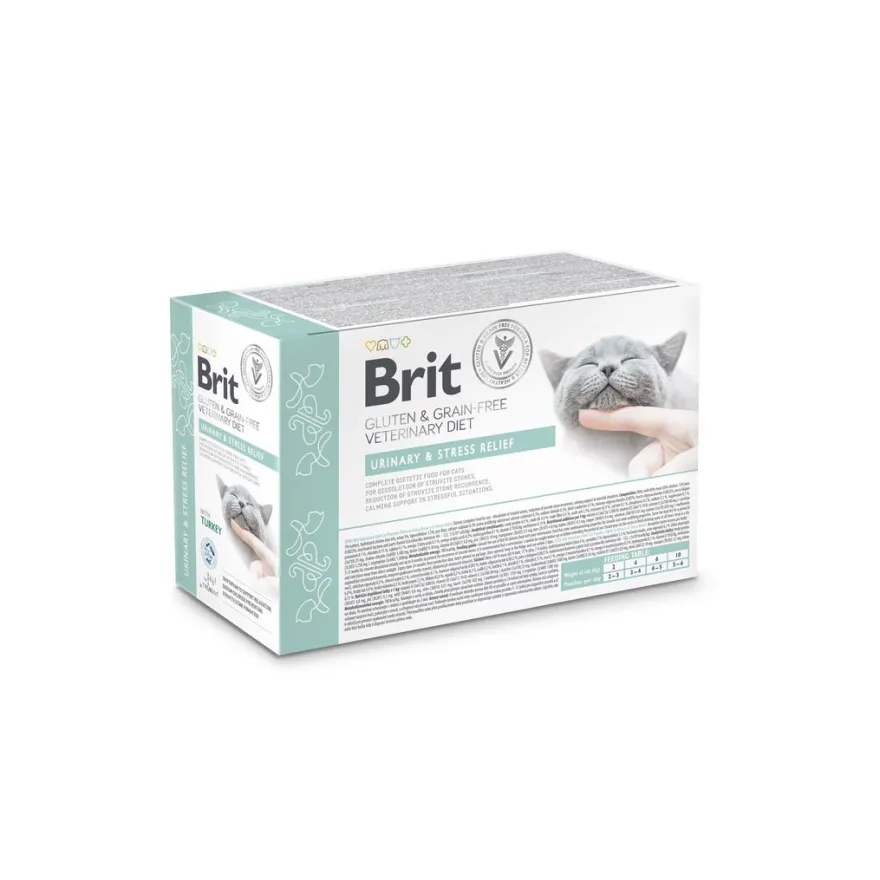 Brit Cat Grainfree Veterinary Diets Pouch Filets in Sauce Harnwege & Stresslinderung | 12 x 85 g