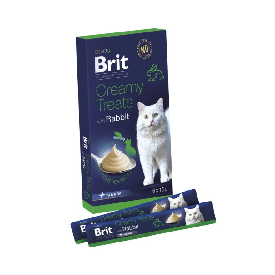 Brit Premium by Nature Cat Creamy Treats mit Kaninchen | 6 x 15 g