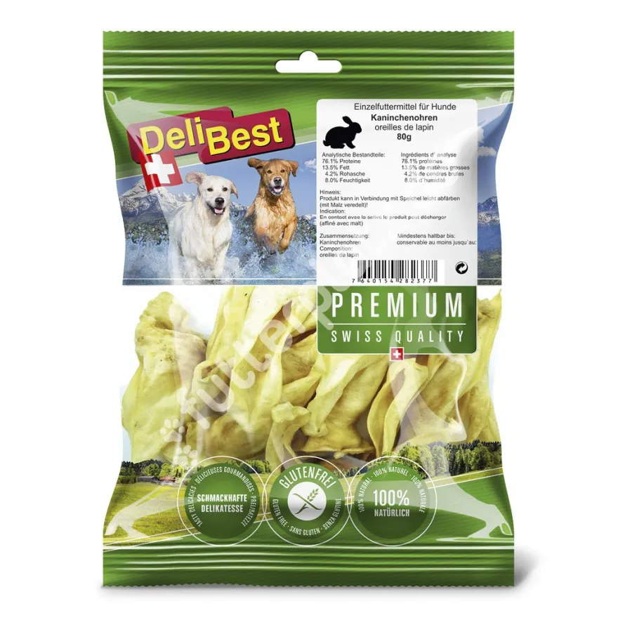 DeliBest Premium - Kaninchenohren | 80 g