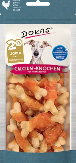 Dokas Calcium-Knochen mit Hühnerbrust - Tierwohl Haltung | 75 g