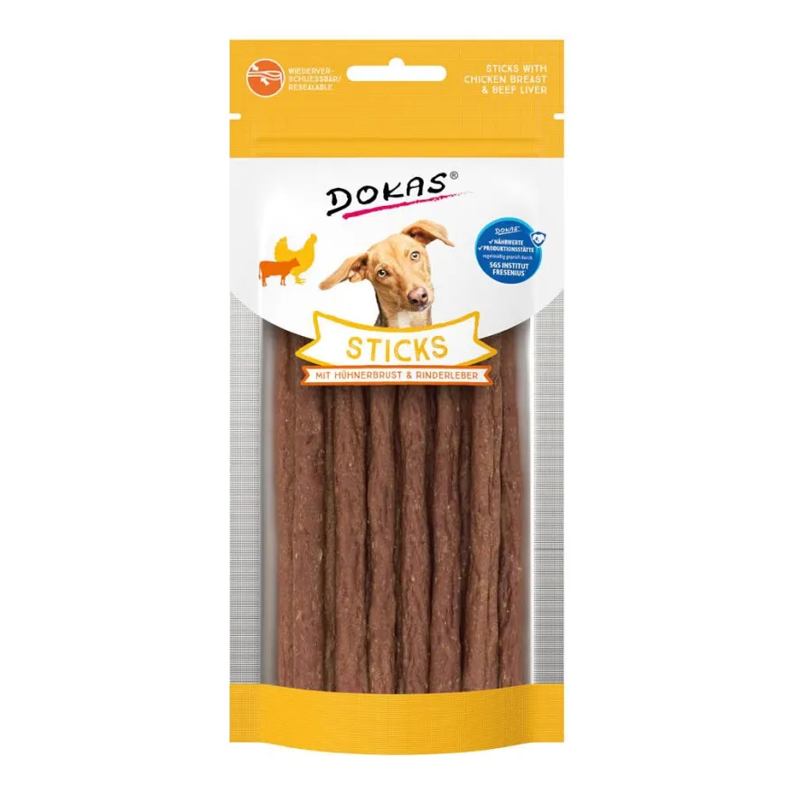 Dokas Sticks mit Hühnerbrust und Rinderleber | 60 g
