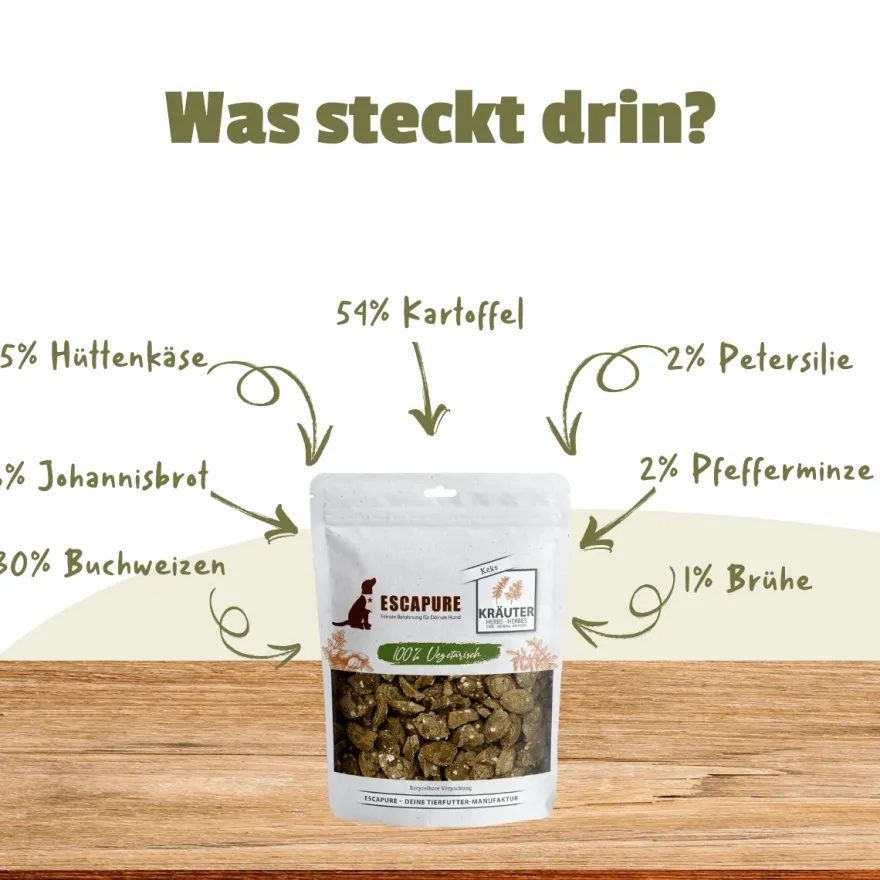 Escapure Hupferl vegetarisch Kräuter-Keks | 150 g