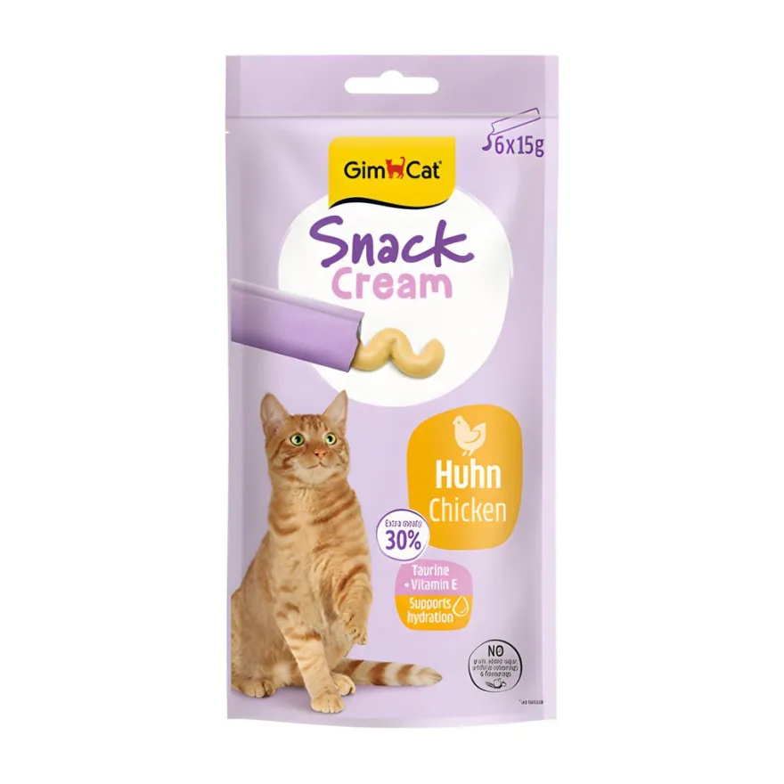 GimCat Snack Cream Huhn | 6 x 15 g