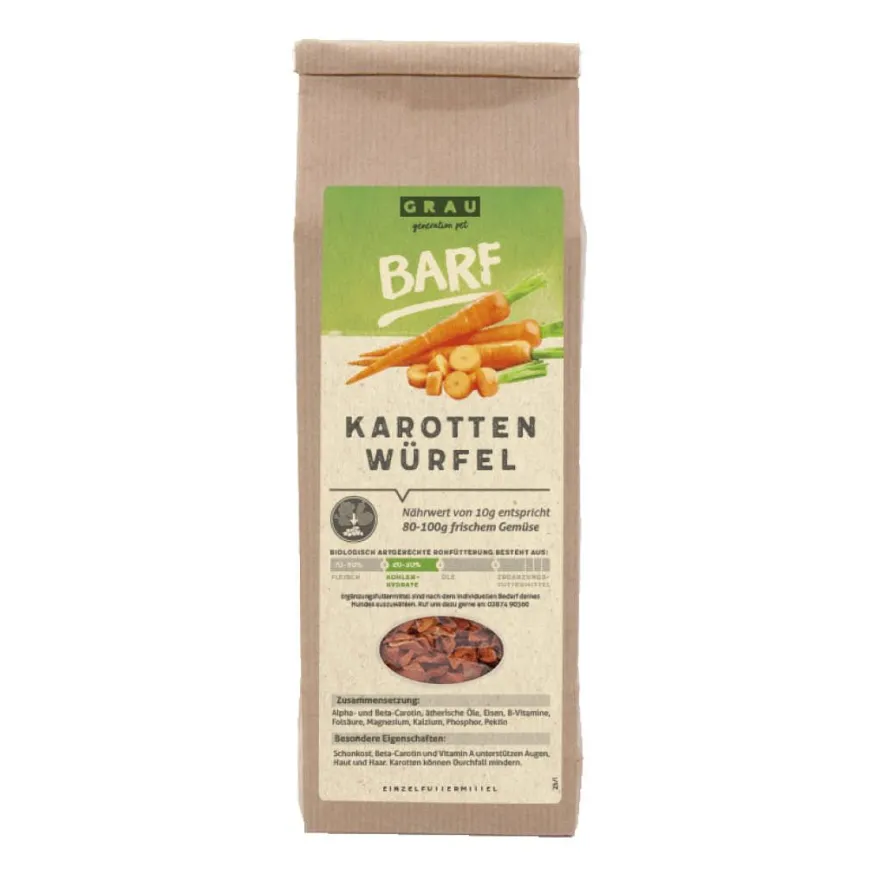 Grau Hund Karotten-Würfel | 150 g