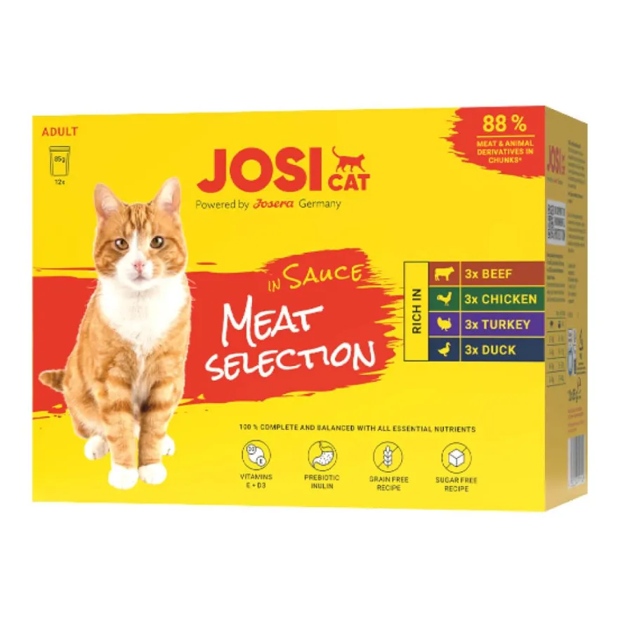 Josera JosiCat Multipack Meat Selection in Sauce | 12 x 85 g