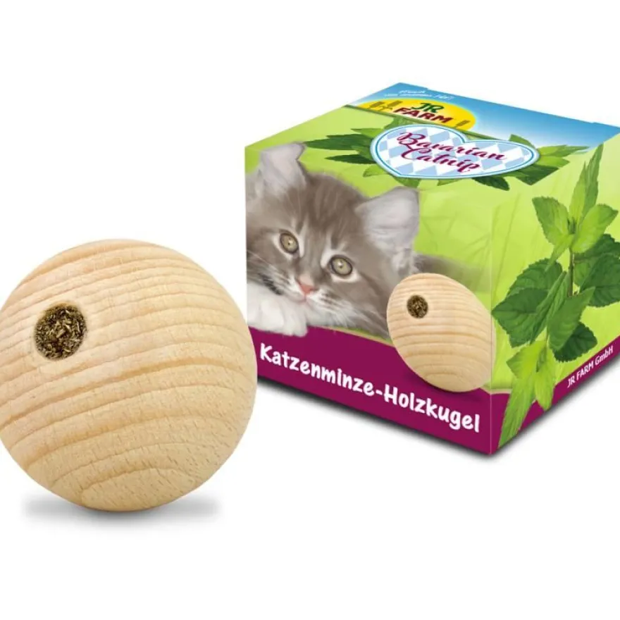 JR Cat Bavarian Catnip Katzenminze-Holzkugel