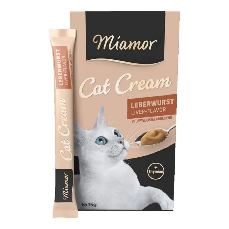 Miamor Cat Snack Leberwurst Cream | 6 x 15 g