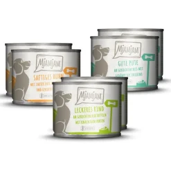 MjAMjAM Dog Mixpaket I - Huhn & Ente, Rind, Pute | 6 x 200 g