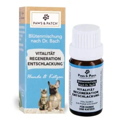Paws & Patch Blütenmischung nach Dr. Bach - VITALITÄT REGENERATION ENTSCHLACKUNG für Hunde und Katzen | 10 g