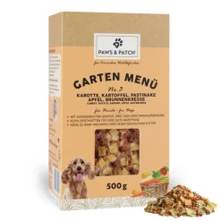 Paws & Patch GARTEN MENÜ Nr. 3 für Hunde - Karotte, Kartoffel, Pastinake, Apfel, Brunnenkresse | 500 g