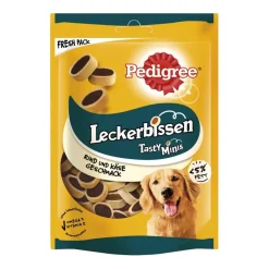 PEDIGREE® Leckerbissen Tasty Minis Portionsbeutel mit Rind und Käse Geschmack | 140 g