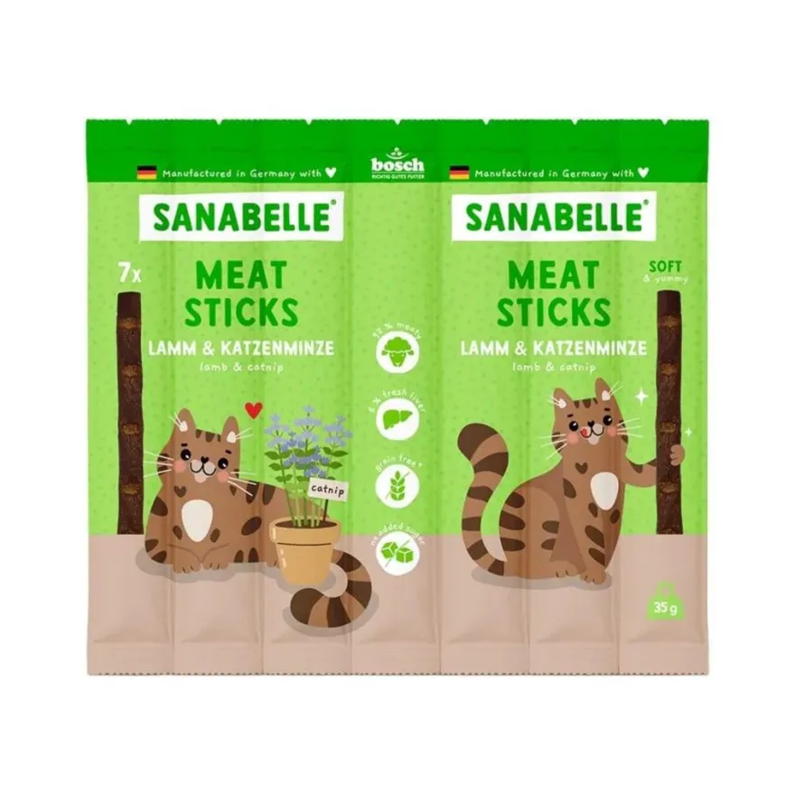 Sanabelle Meat Sticks Lamm & Katzenminze | 35 g