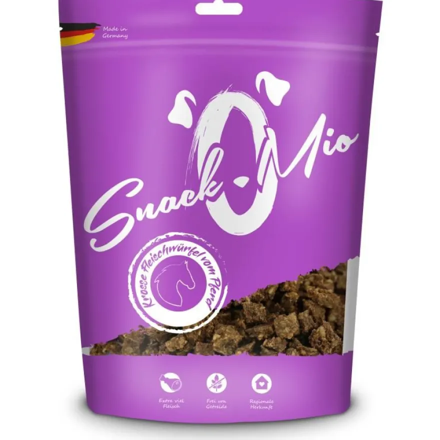 SnackOMio Hundesnack krosse Fleischwürfel vom Pferd | 125 g