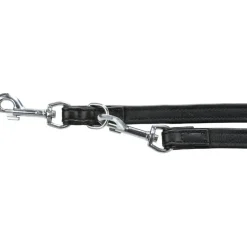 TRIXIE Active Comfort V-Leine, Leder, schwarz | S–M: 2.00 m/20 mm