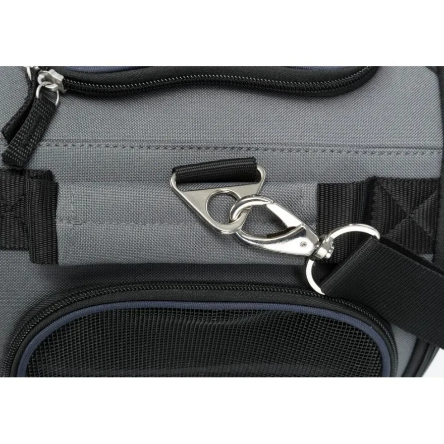 TRIXIE Airline Tasche Wings, grau/blau | 28 x 23 x 46 cm