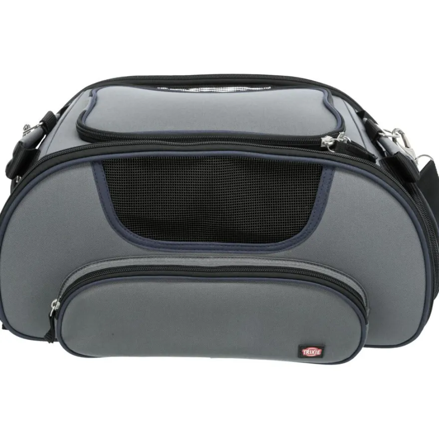 TRIXIE Airline Tasche Wings, grau/blau | 28 x 23 x 46 cm
