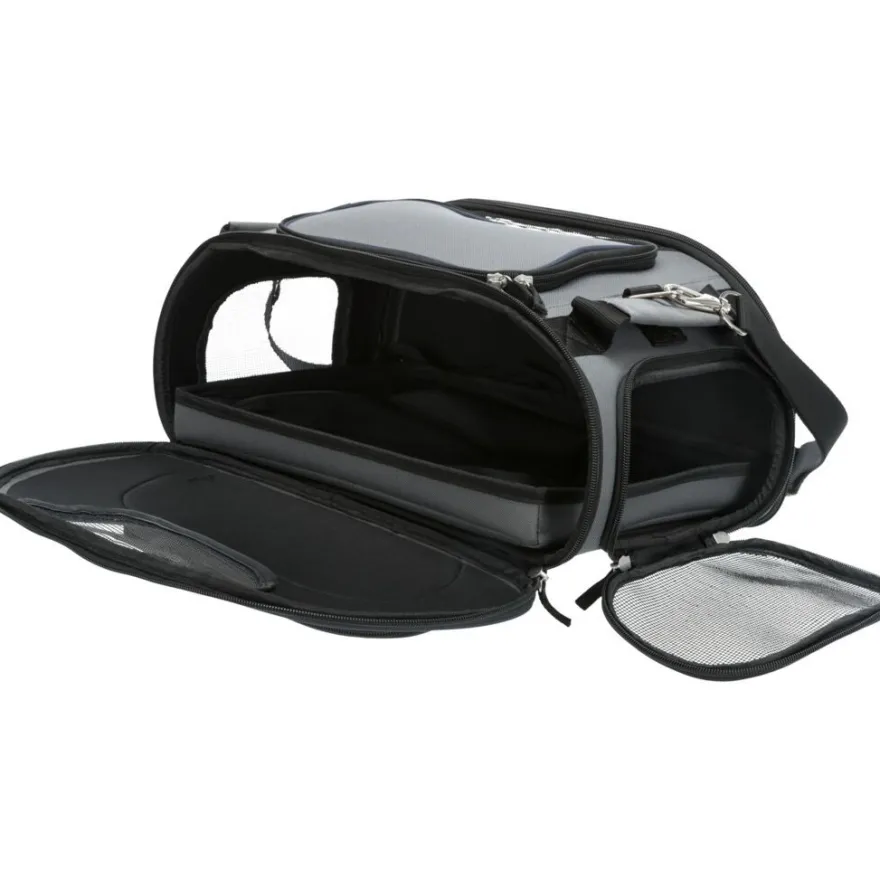 TRIXIE Airline Tasche Wings, grau/blau | 28 x 23 x 46 cm