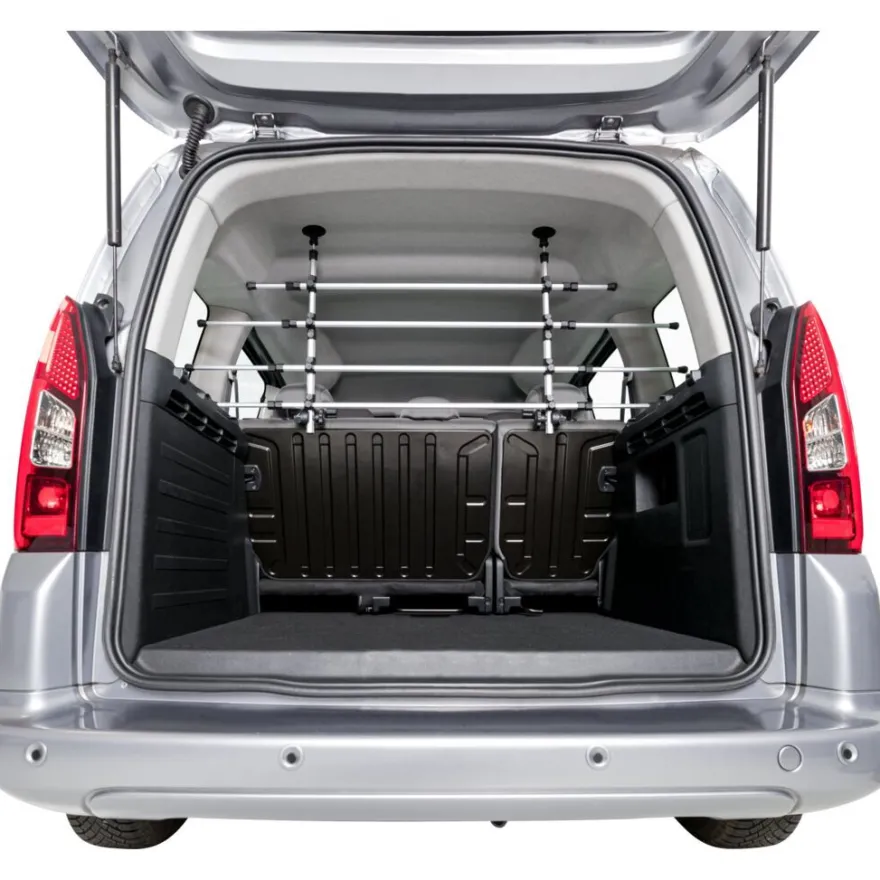 TRIXIE Auto-Gitter, mit Kopfstützenfixierung, silber/schwarz | Breite: 105–172 cm Höhe: 46–60 cm