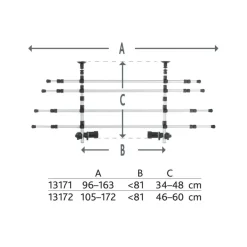 TRIXIE Auto-Gitter, mit Kopfstützenfixierung, silber/schwarz | Breite: 105–172 cm Höhe: 46–60 cm