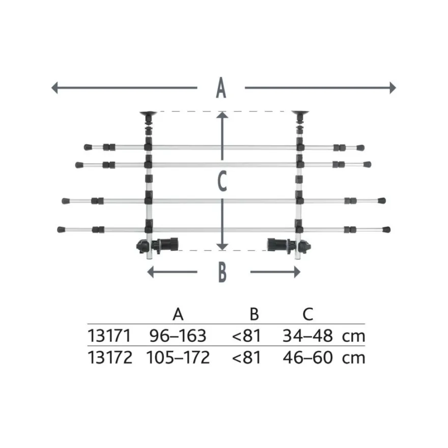 TRIXIE Auto-Gitter, mit Kopfstützenfixierung, silber/schwarz | Breite: 105–172 cm Höhe: 46–60 cm