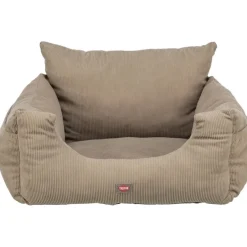 TRIXIE Autositz für kleine Hunde, Cord-Optik, taupe | 55 × 30 × 50 cm