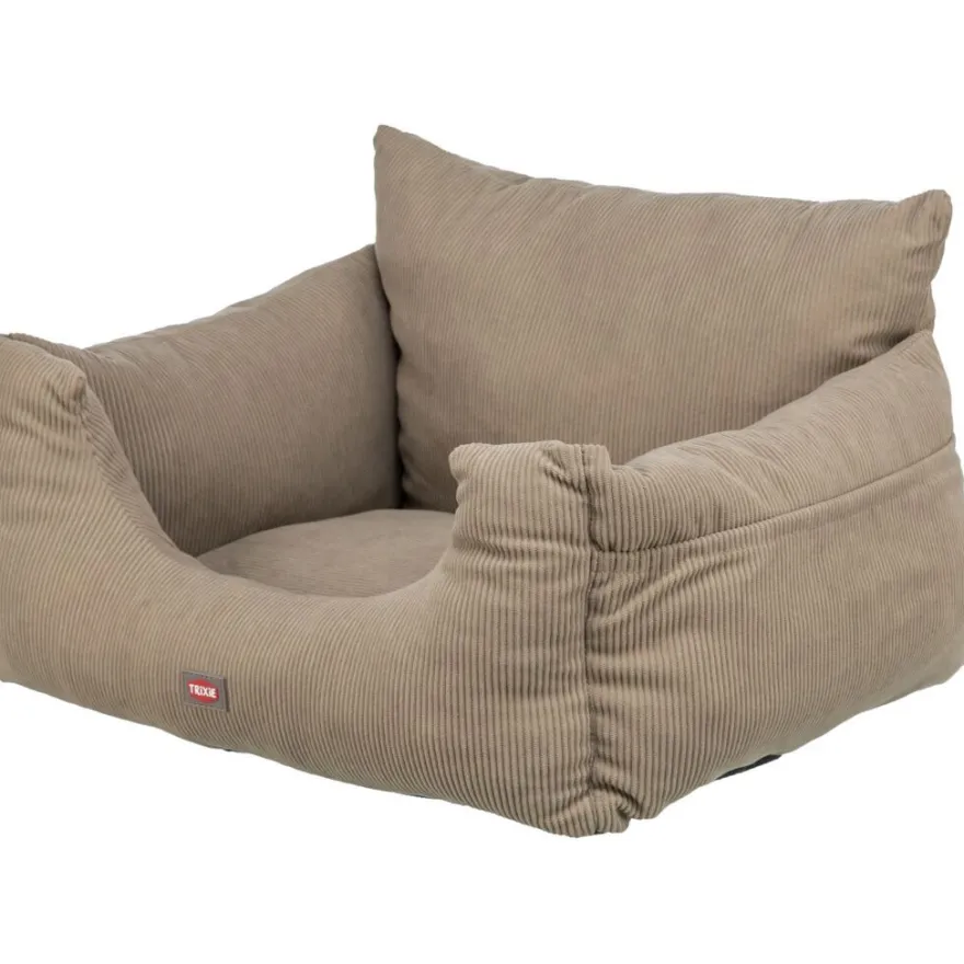 TRIXIE Autositz für kleine Hunde, Cord-Optik, taupe | 55 × 30 × 50 cm