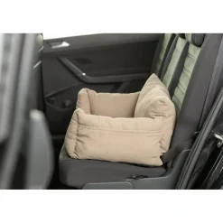 TRIXIE Autositz für kleine Hunde, Cord-Optik, taupe | 55 × 30 × 50 cm