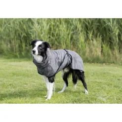 TRIXIE Bademantel für Hunde, Frottee, grau | L: 60 cm