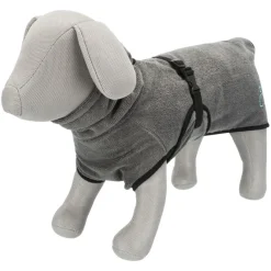 TRIXIE Bademantel für Hunde, Frottee, grau | L: 60 cm