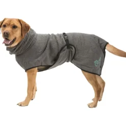 TRIXIE Bademantel für Hunde, Frottee, grau | L: 60 cm
