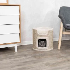 TRIXIE Cat Tower Ria, lichtgrau/natur | 37 cm