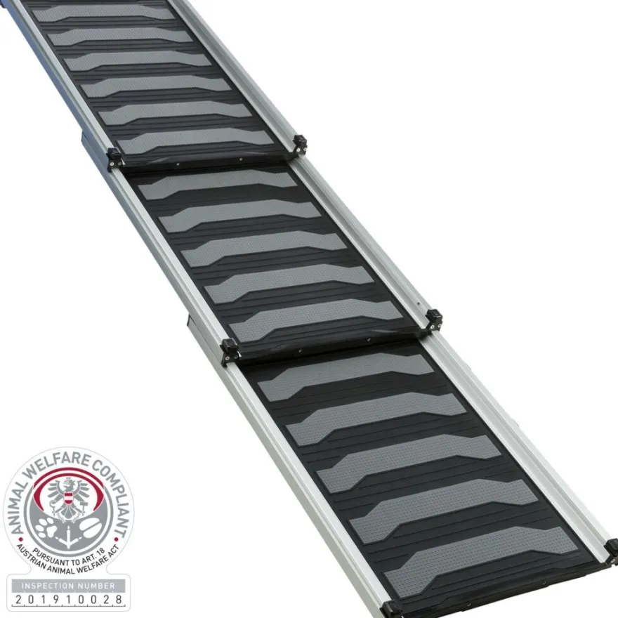 TRIXIE 3-fach Teleskop-Rampe, Aluminium/TPR, schwarz/grau | 40 x 78–175 cm