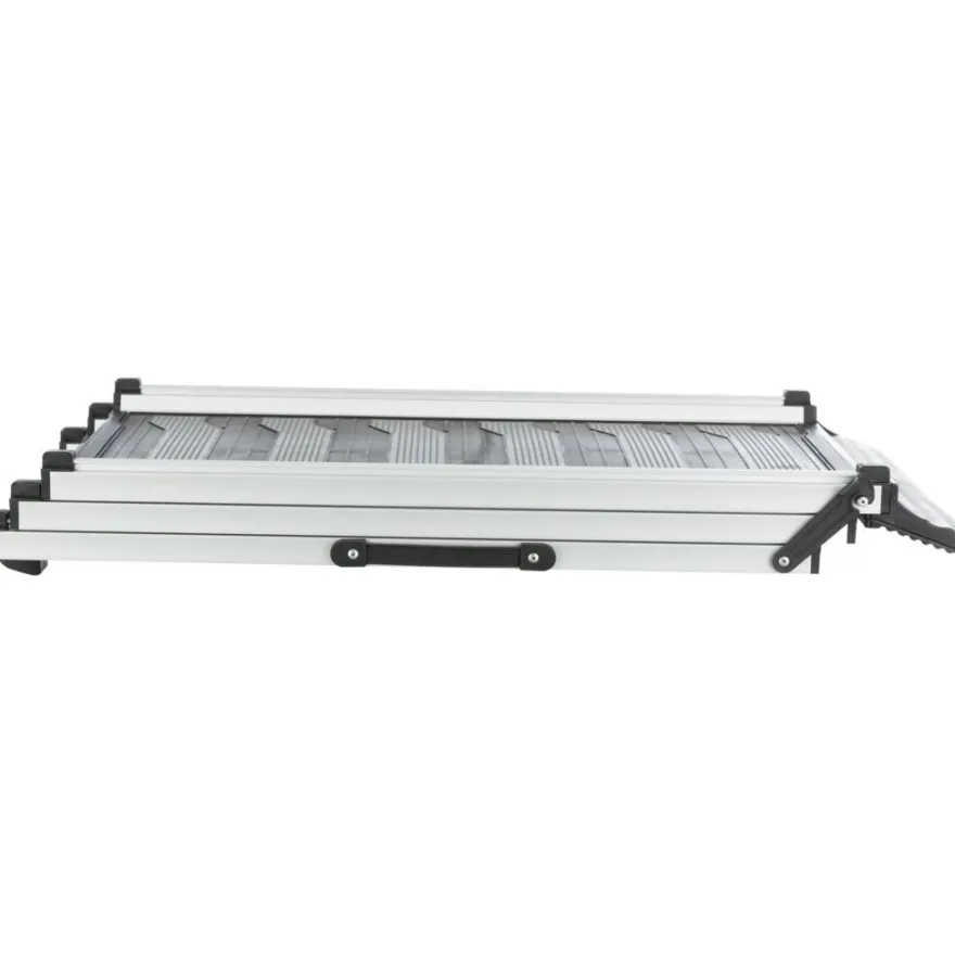 TRIXIE 3-fach Teleskop-Rampe, Aluminium/TPR, schwarz/grau | 40 x 78–175 cm