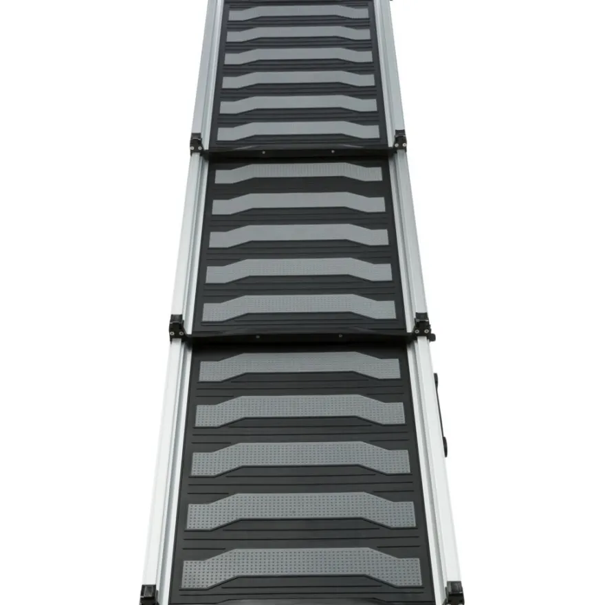 TRIXIE 3-fach Teleskop-Rampe, Aluminium/TPR, schwarz/grau | 40 x 78–175 cm