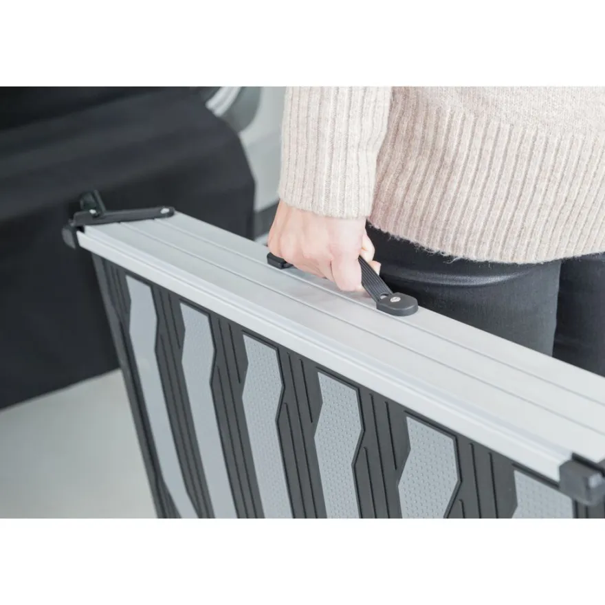TRIXIE 3-fach Teleskop-Rampe, Aluminium/TPR, schwarz/grau | 40 x 78–175 cm