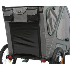 TRIXIE Fahrrad-Anhänger, grau/salbei | M: 50 x 72 x 87/138 cm