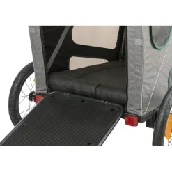 TRIXIE Fahrrad-Anhänger, grau/salbei | M: 50 x 72 x 87/138 cm