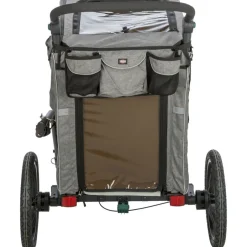 TRIXIE Fahrrad-Anhänger, grau/salbei | M: 50 x 72 x 87/138 cm