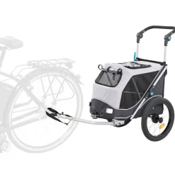 TRIXIE Fahrrad-Anhänger, Schnell-Falt-Funktion, grau | S: 58 x 93 x 74/114 cm