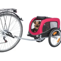TRIXIE Fahrrad-Anhänger, schwarz/rot | S: 53 x 60 x 60/117 cm