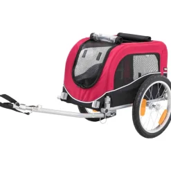 TRIXIE Fahrrad-Anhänger, schwarz/rot | S: 53 x 60 x 60/117 cm