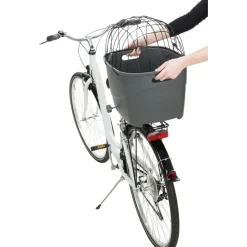 TRIXIE Fahrradkorb für Gepäckträger, Kunststoff/Metall, grau | 36 x 47 x 46 cm